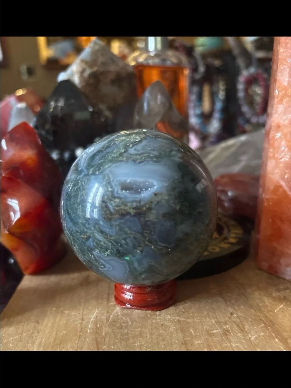 Blue Moss Agate Sphere